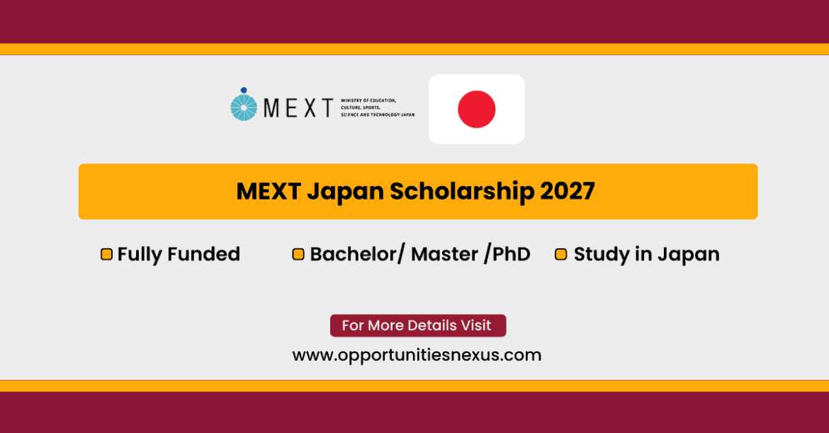 International student holding scholarship documents in front of a Japanese university campus under the MEXT Japan Scholarship 2027 fully funded program.