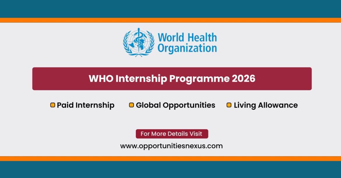 WHO Internship Programme 2026 paid global health internship at World Health Organization offices worldwide