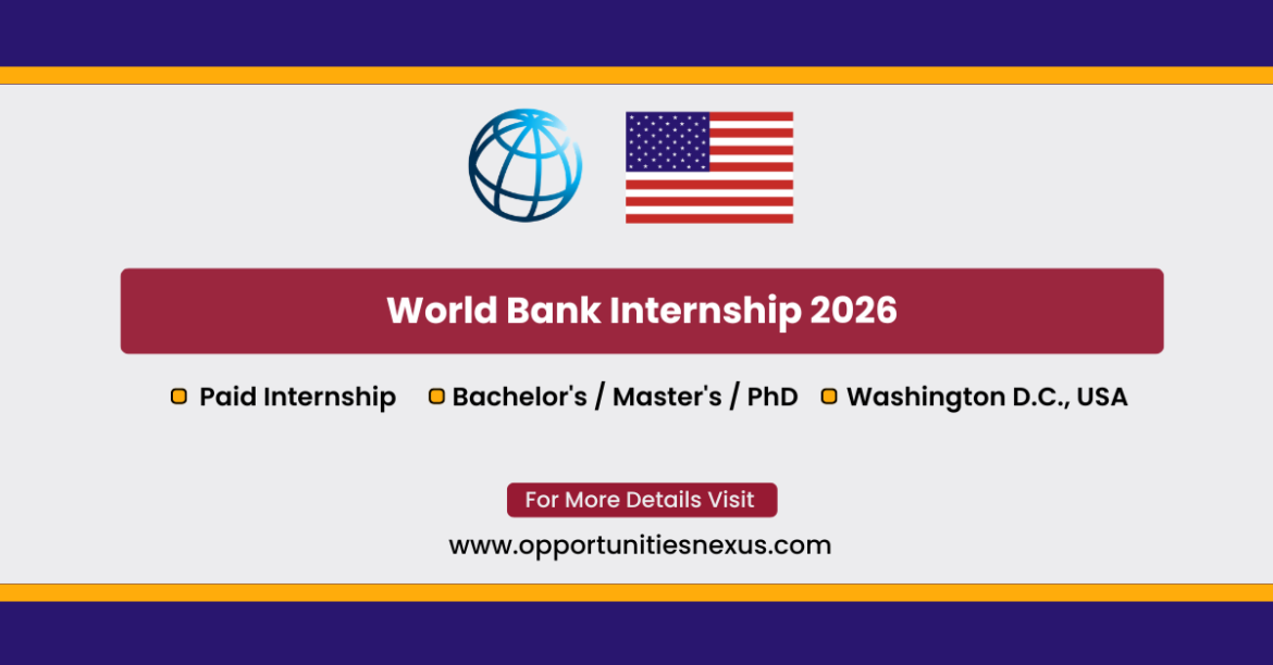 World Bank Internship 2026 WBG Pioneers paid internship program undergraduate postgraduate students Washington DC