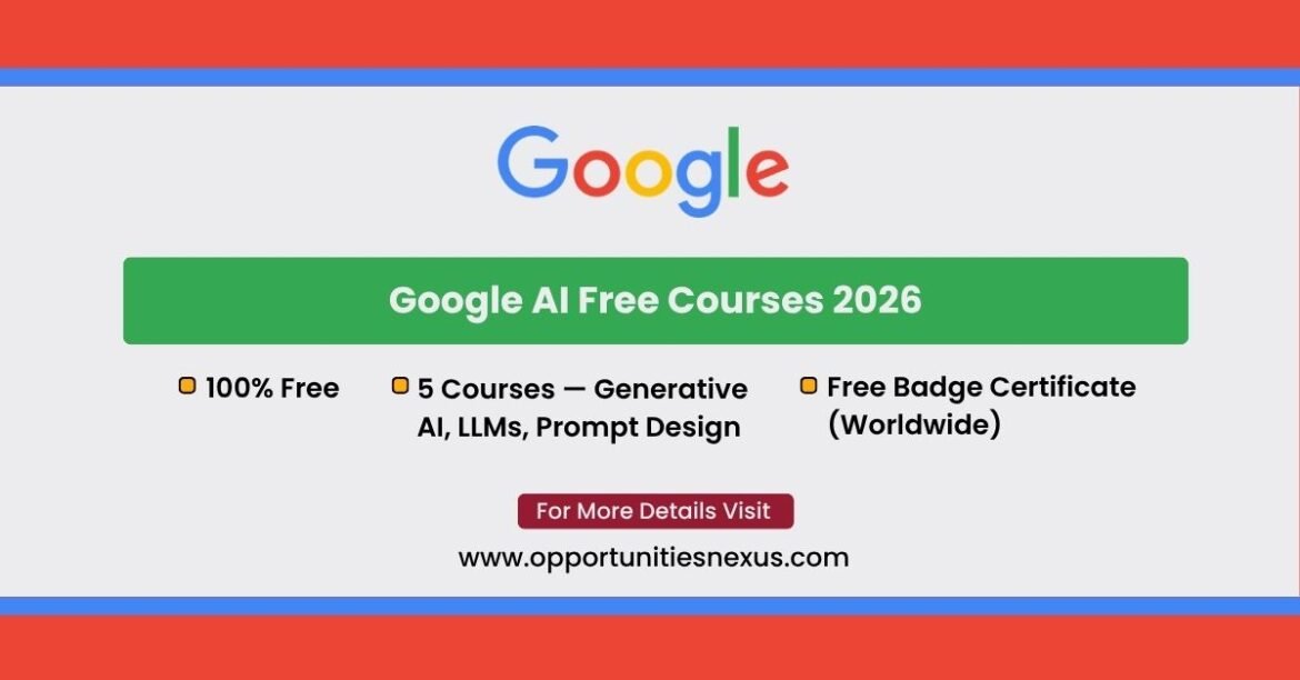 Google AI free courses 2026 Google Cloud Skills generative AI free badge certificate beginners worldwide no experience required