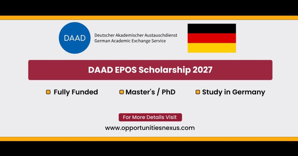 DAAD EPOS Scholarship 2027 fully funded Germany developing countries Master's PhD 992 euros 1400 euros monthly stipend BMZ