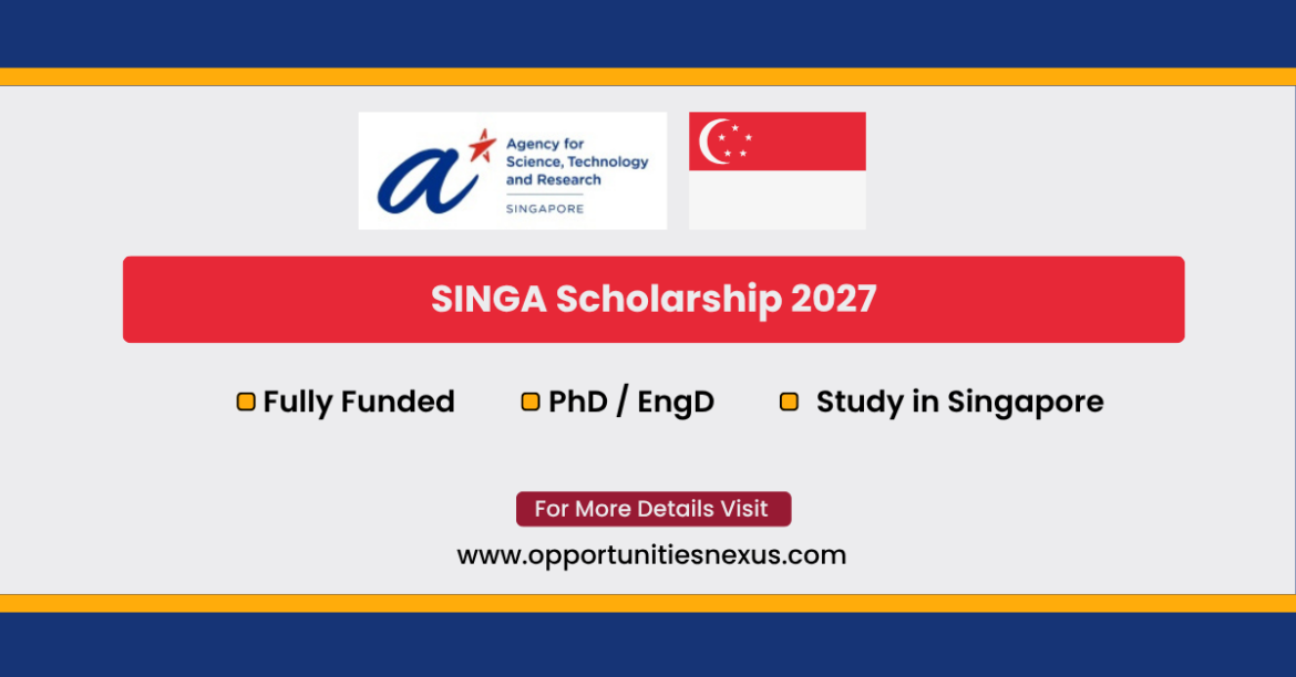 SINGA Scholarship 2027 Singapore International Graduate Award fully funded PhD ASTAR NUS NTU stipend S$2700 bond-free December 2026 deadline