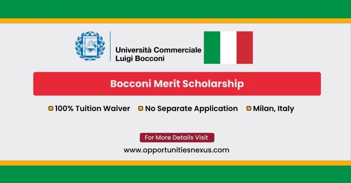Bocconi Merit Scholarship 2027 at Bocconi University Milan Italy — 100% tuition and fees waiver for Master of Science students with no separate application