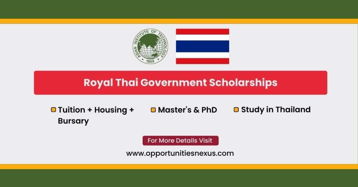 Royal Thai Government Scholarships 2027 at AIT Thailand — tuition, registration fees, accommodation and a living bursary for Master’s and Doctoral study